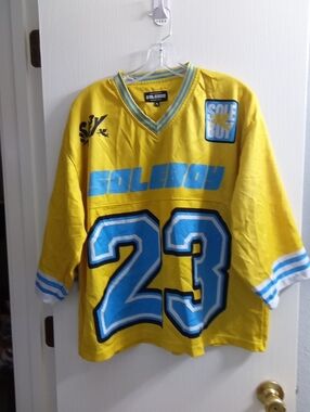Men's Yellow Jersey with Blue 23 Graphic